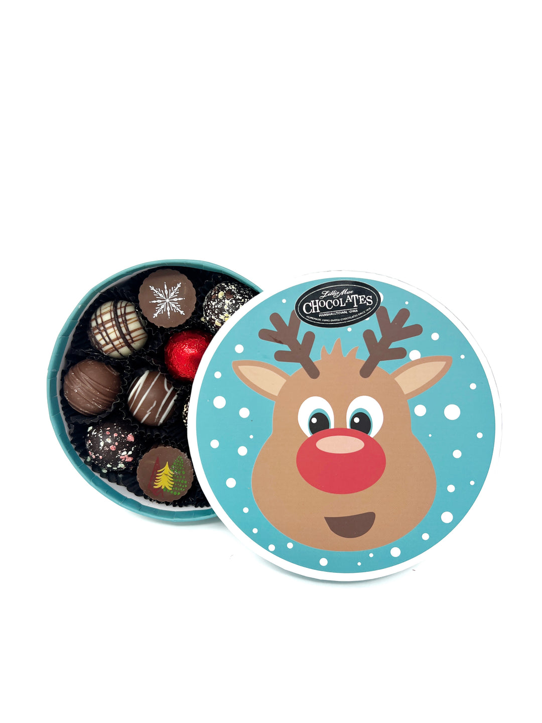 Reindeer Round Truffle Gift Box
