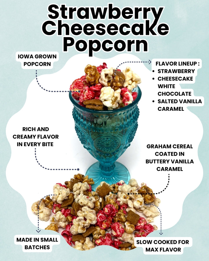 Strawberry Cheesecake Popcorn - Valentine’s