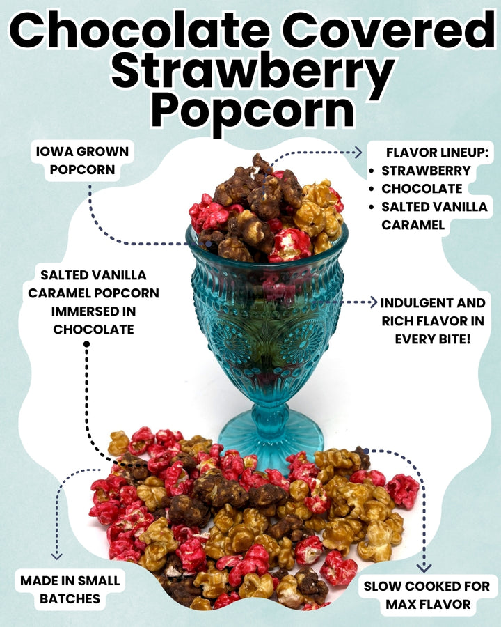 Chocolate Covered Strawberry Popcorn - Valentine’s