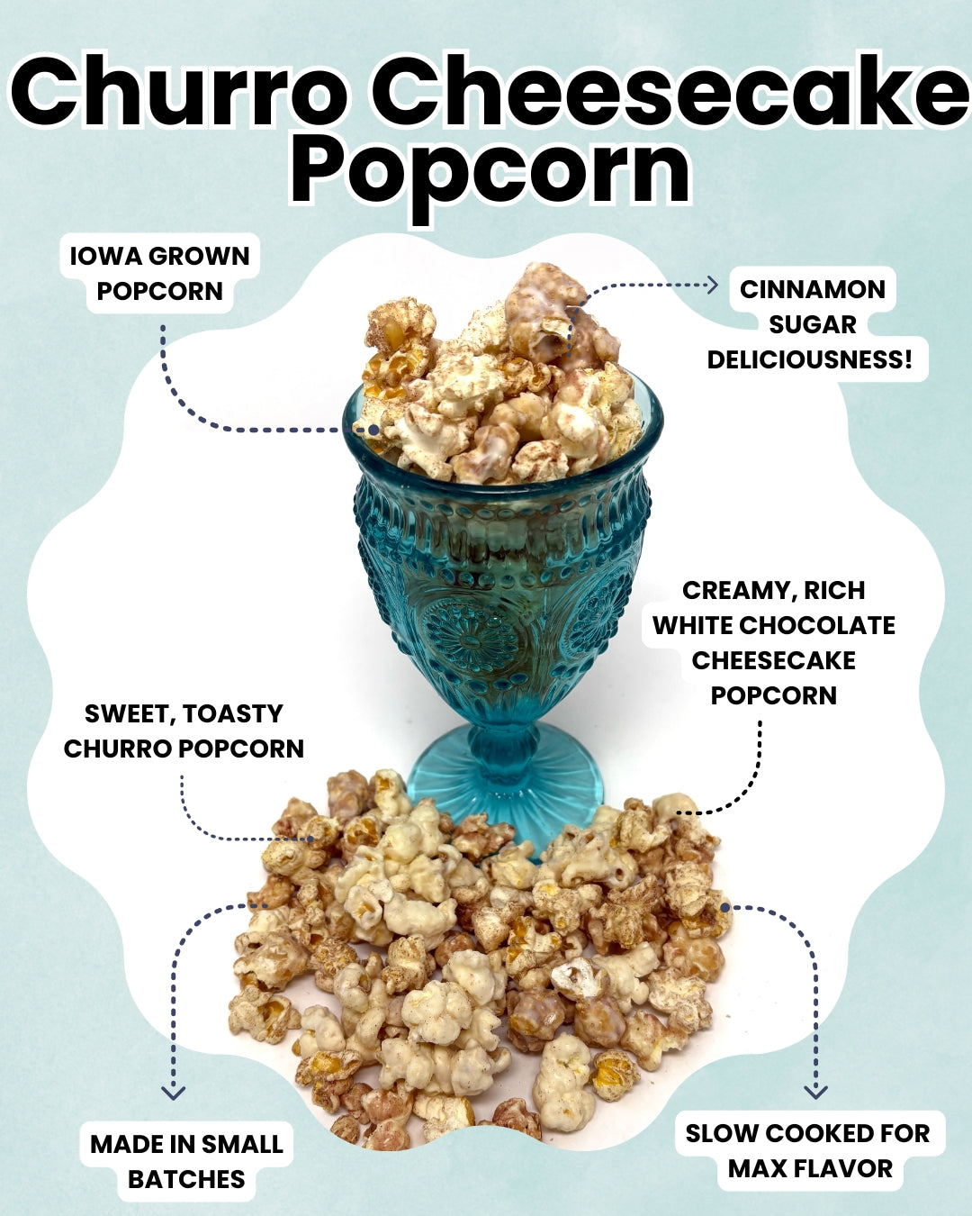 Churro Cheesecake Popcorn