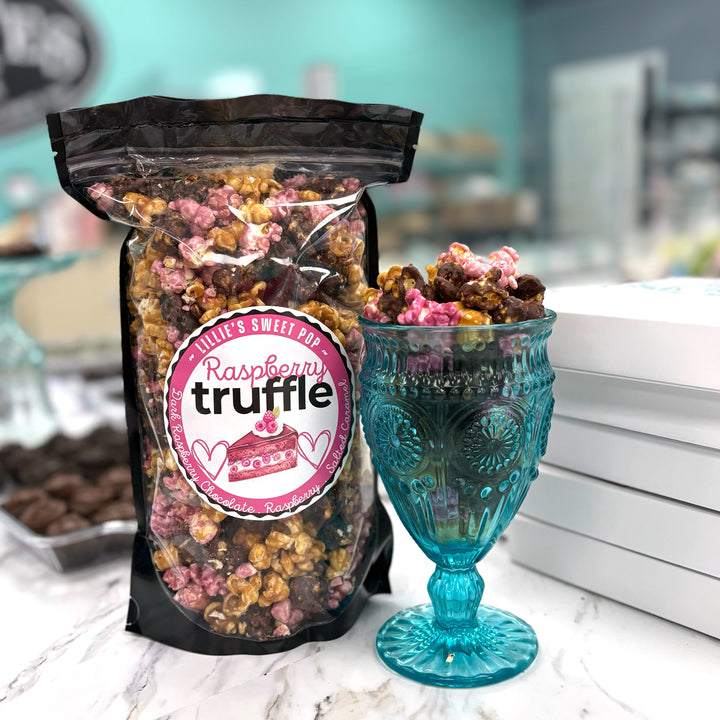 Raspberry Truffle Popcorn