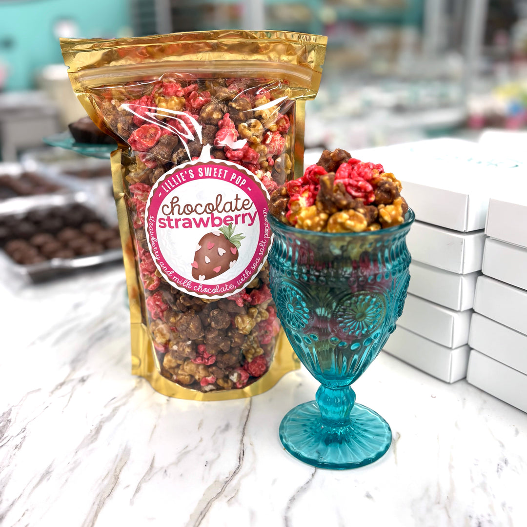 Chocolate Covered Strawberry Popcorn - Valentine’s