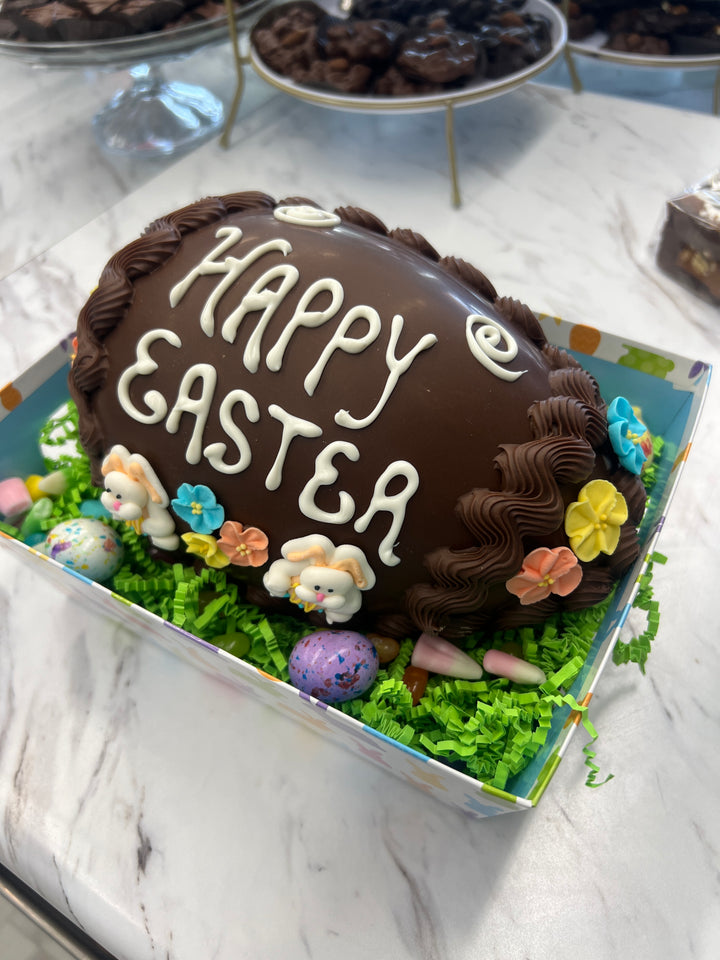 Large Hand-Decorated Treasure Easter Egg - Filled with a Chocolate Assortment and Easter Candy