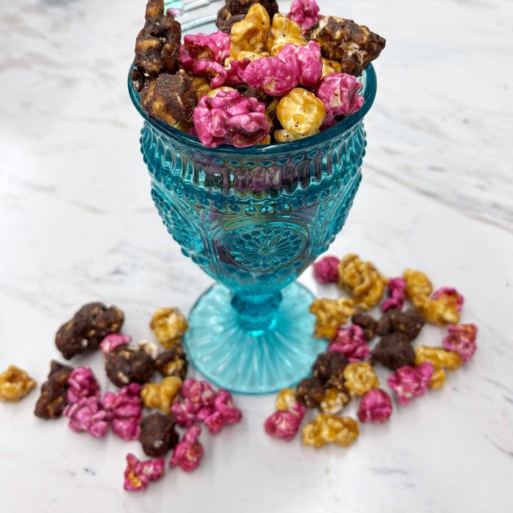 Dark chocolate Raspberry Truffle Popcorn - Valentine’s