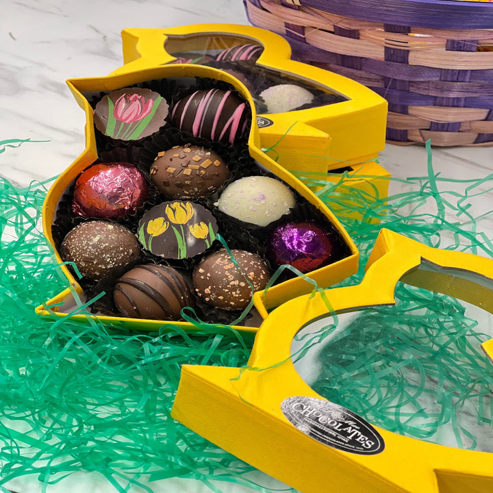 Bunny and Chick Shaped Easter Assorted Truffle Box