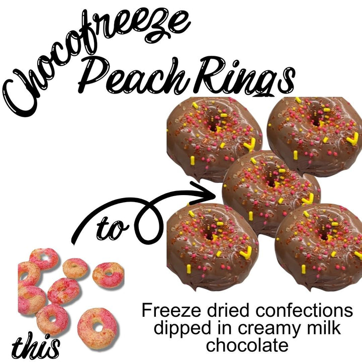 Chocofreeze - Chocolate Dipped Freeze Dried Peach Rings 5 pack