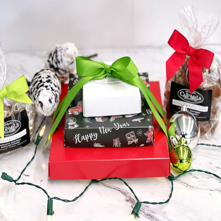 Holiday Gift Tower -  Holiday Deluxe Assortment, TorTush/Lillie Pad Assortment, and Wrapped Caramel