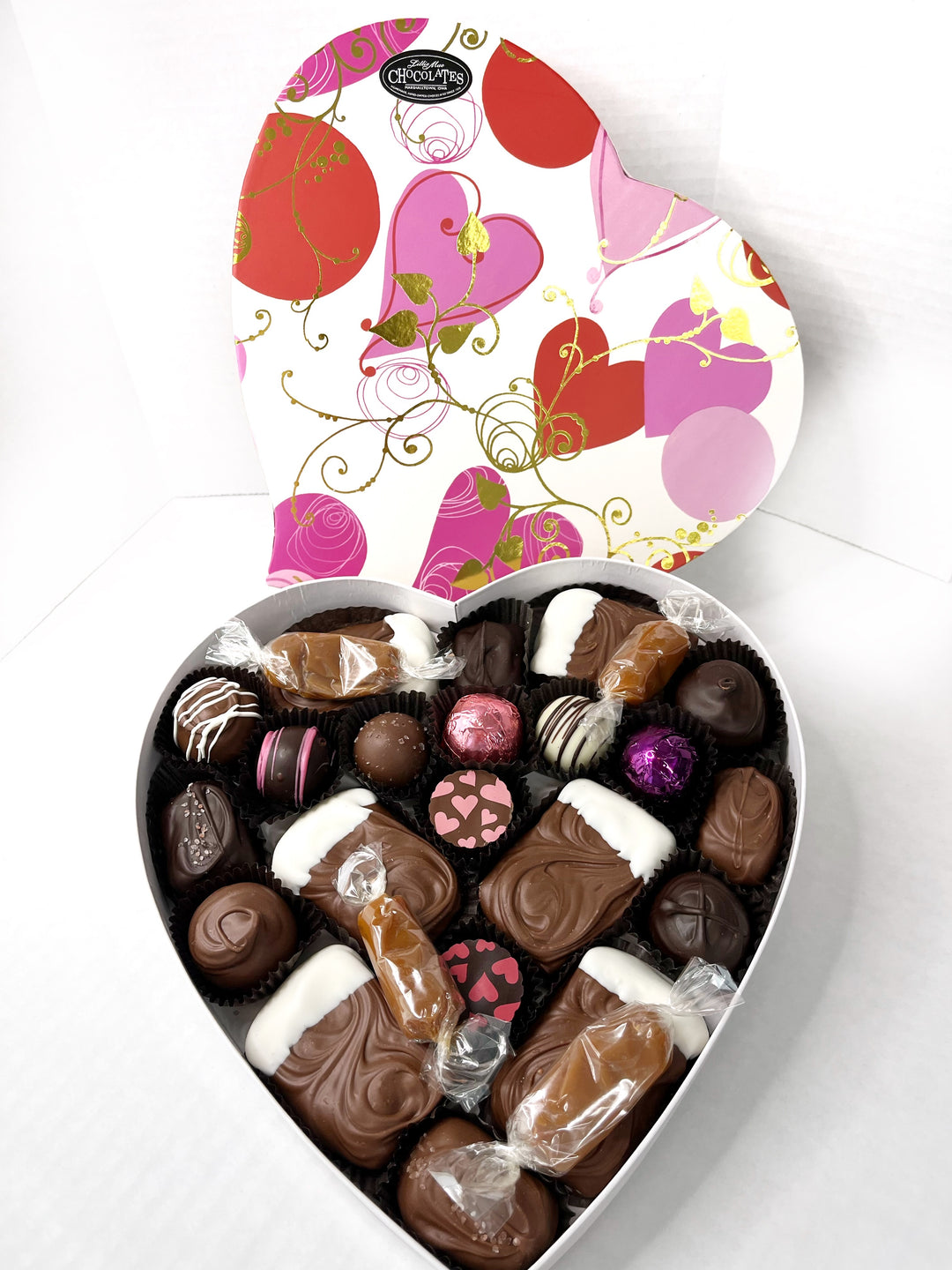White and Pink Hearts Deluxe Assortment Valentine Gift Box