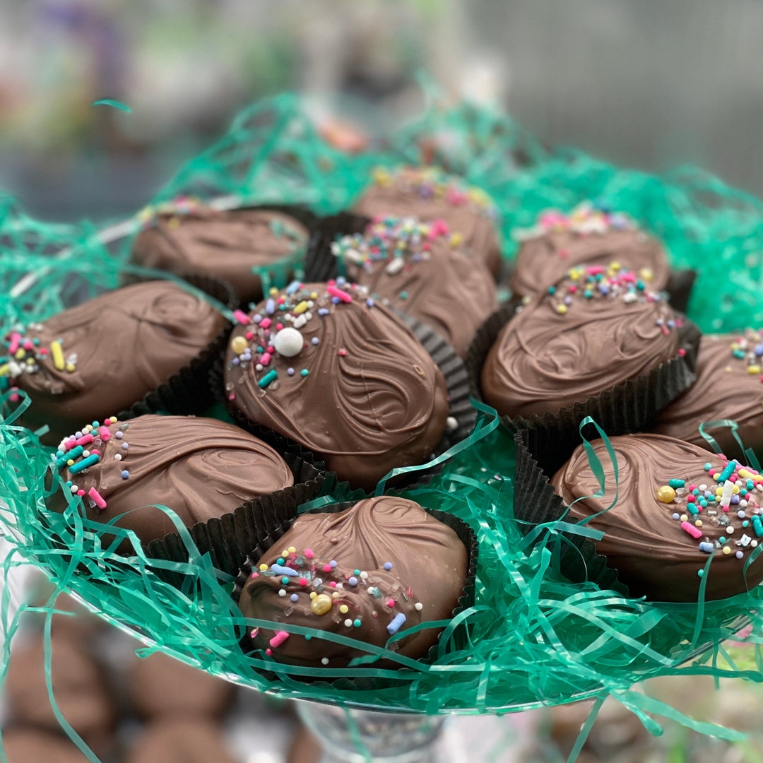 Chocolate Easter Fudge Eggs - Chocolate or Peanut Butter Fudge